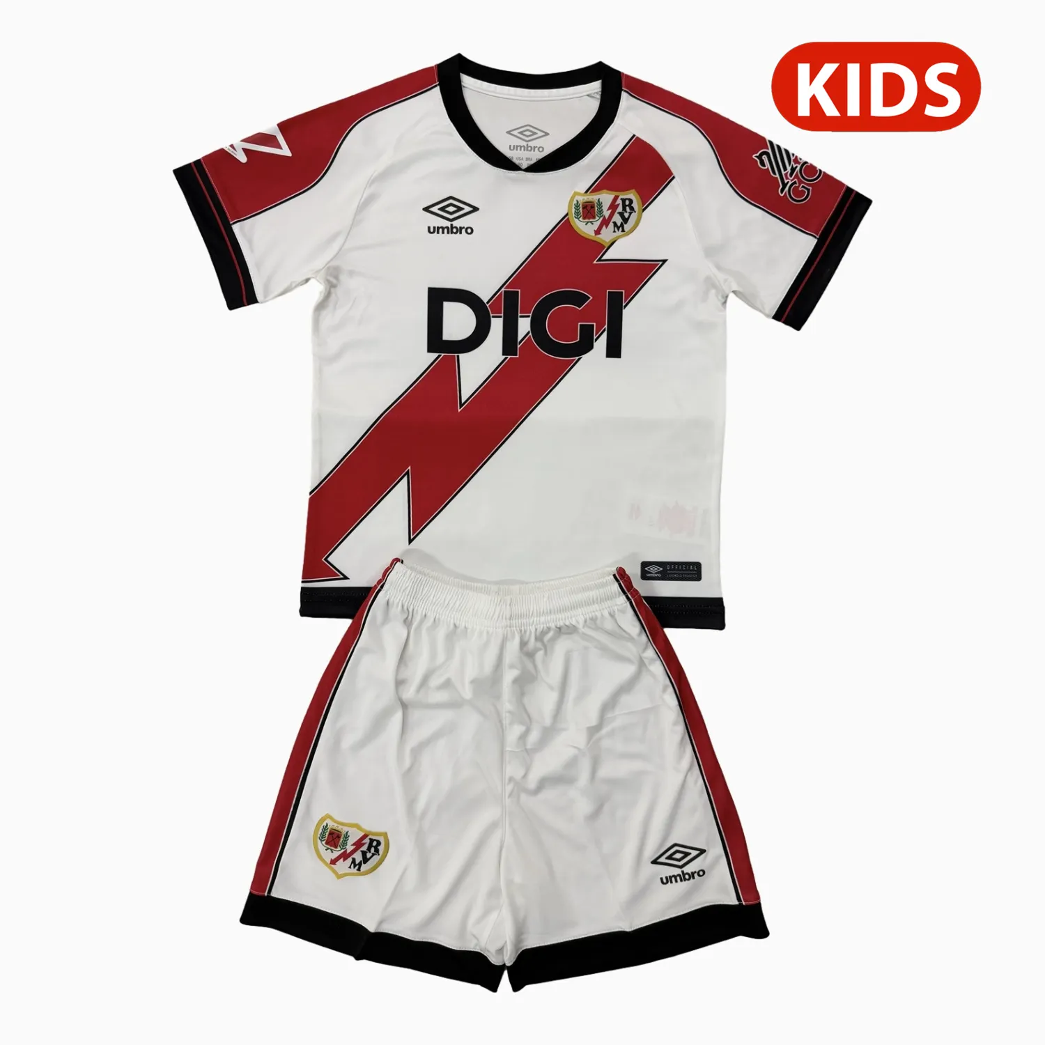 Kid's Rayo Vallecano 2025/26 Home Shirt
