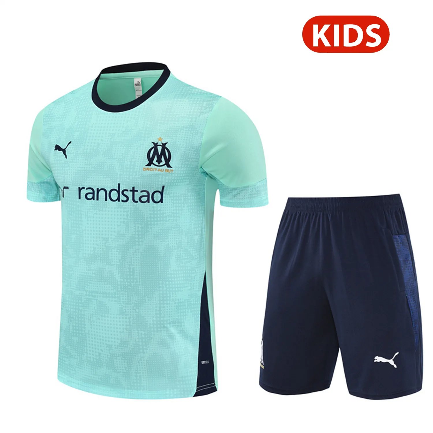 Kid's OM 2025/26 Third Prematch Shirt - Azure Blue