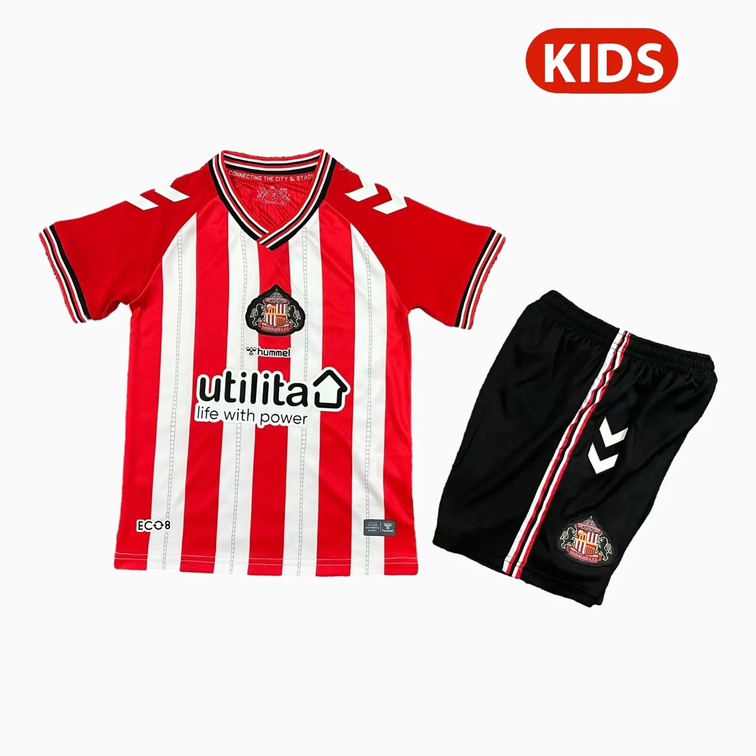 Kid's Sunderland 2025/26 Home Unsponsored Shirt