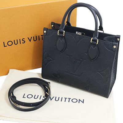 LOUIS VUITTON ルイ・ヴィトン M45653 オンザゴー PM ジャイアントモノグラム アンプラント ノワール ハンドバッグ  離着可能ショルダーベルト付き :m45653:ディーバヤフーショッピング店 - 通販 - Yahoo!ショッピング