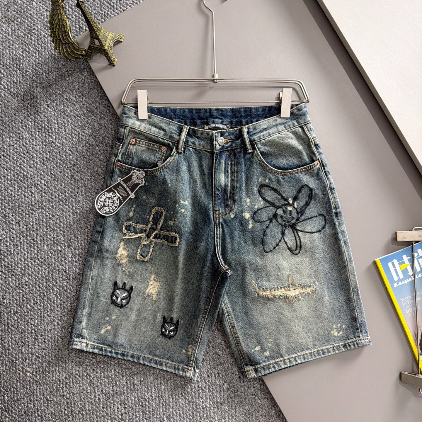Chrome Hearts クロムハーツ デニムショーツ 復古水洗ブルー 2026夏季新品