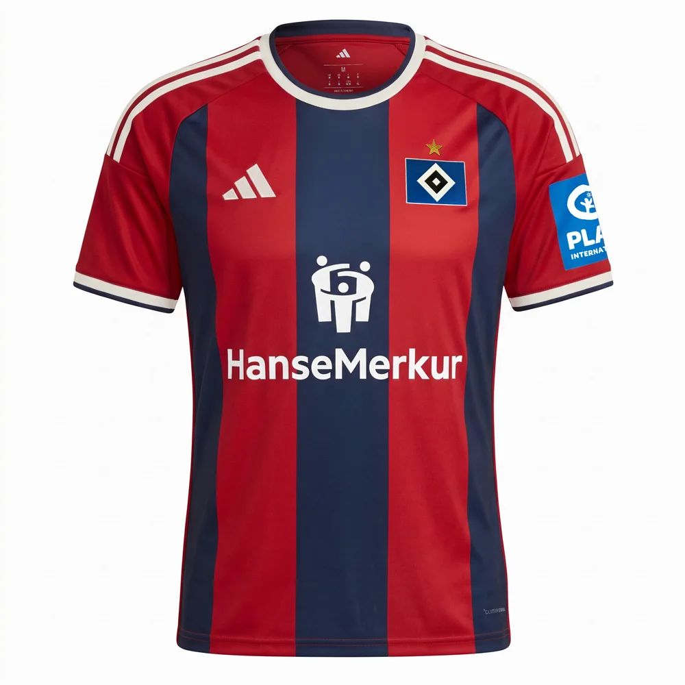 Auswärtstrikot des Hamburger SV für die Saison 2026/27: Rot/Dunkelblau