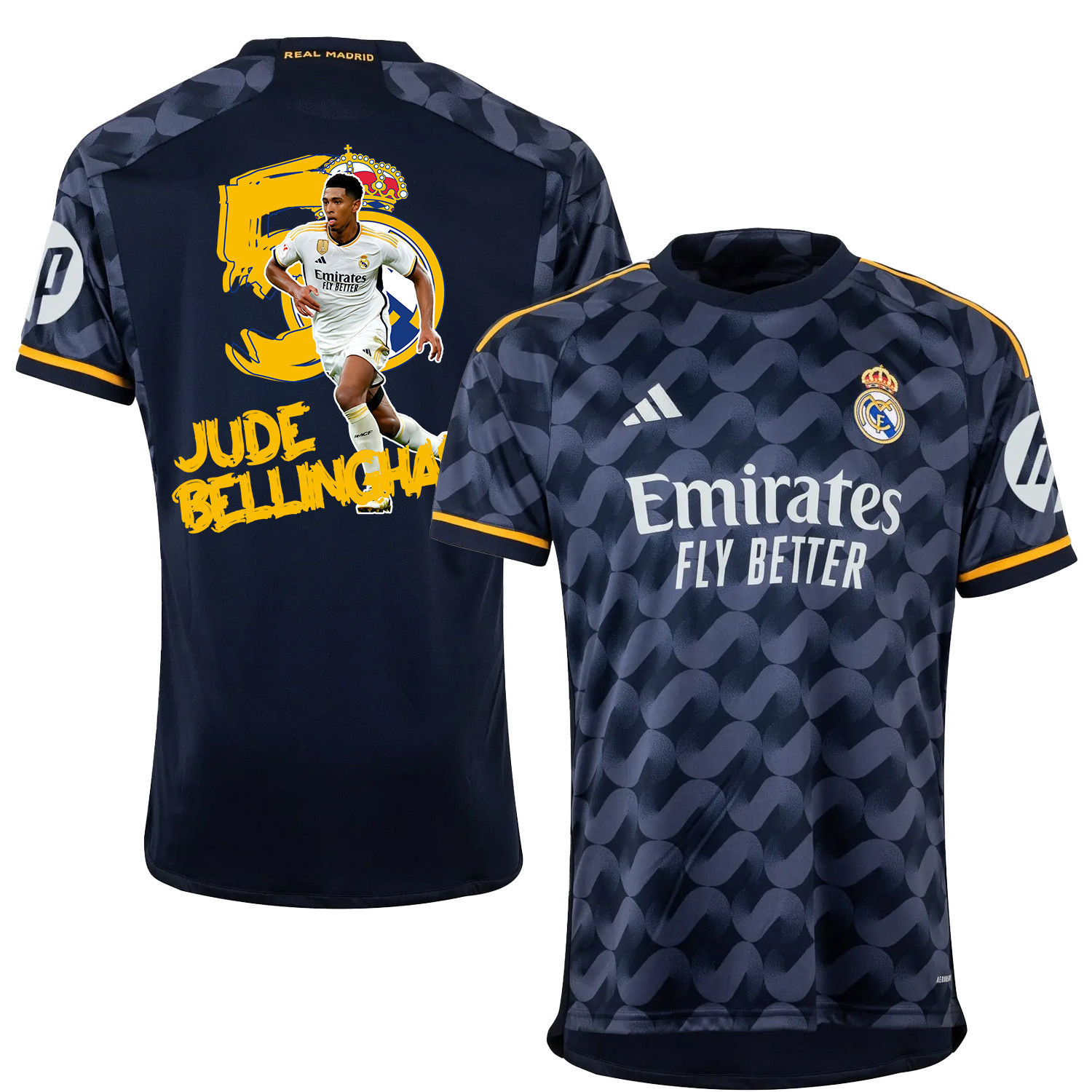 Jude Bellingham 5 Real Madrid Fan Art Auswärtstrikot – Herren