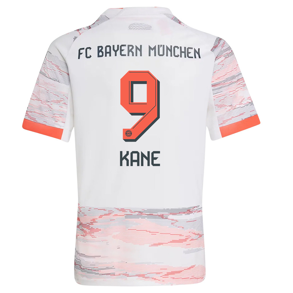 Harry Kane 9 Bayern München Auswärtstrikot 2025/26 JUGEND – Weiß