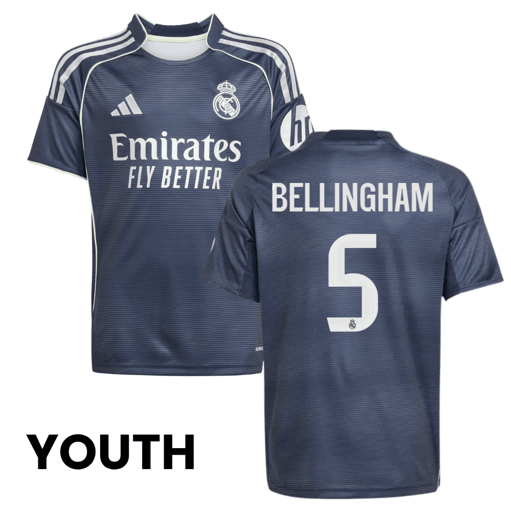 Jude Bellingham 5 Real Madrid 2025/26 Auswärts Jugend Trikot – Marineblau