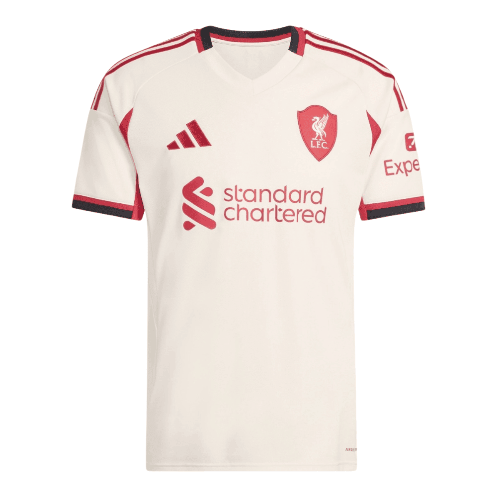Mohamed Salah 11 Liverpool 2025/26 Auswärts Herren Trikot – Creme