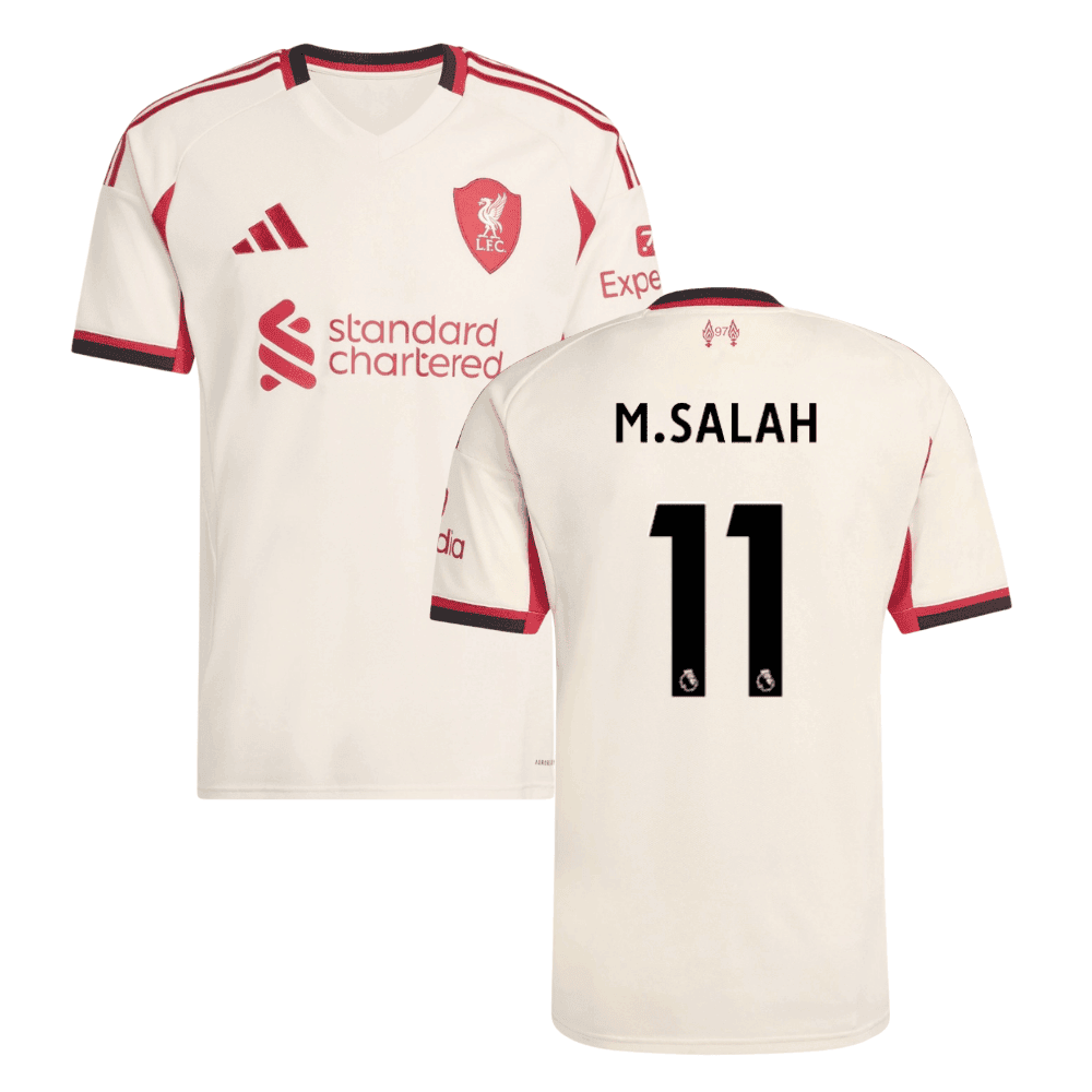Mohamed Salah 11 Liverpool 2025/26 Auswärts Herren Trikot – Creme