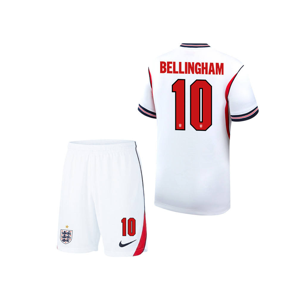 Jude Bellingham 10 Englische Nationalmannschaft 2026 Heim JUGEND Trikot- und Shorts-Set – Weiß