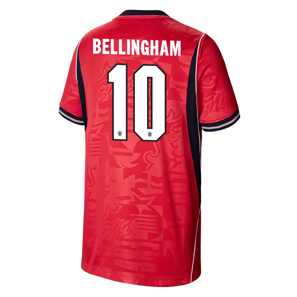 Jude Bellingham 10 England Nationalmannschaft 2026 Auswärtstrikot für Jugend – Rot