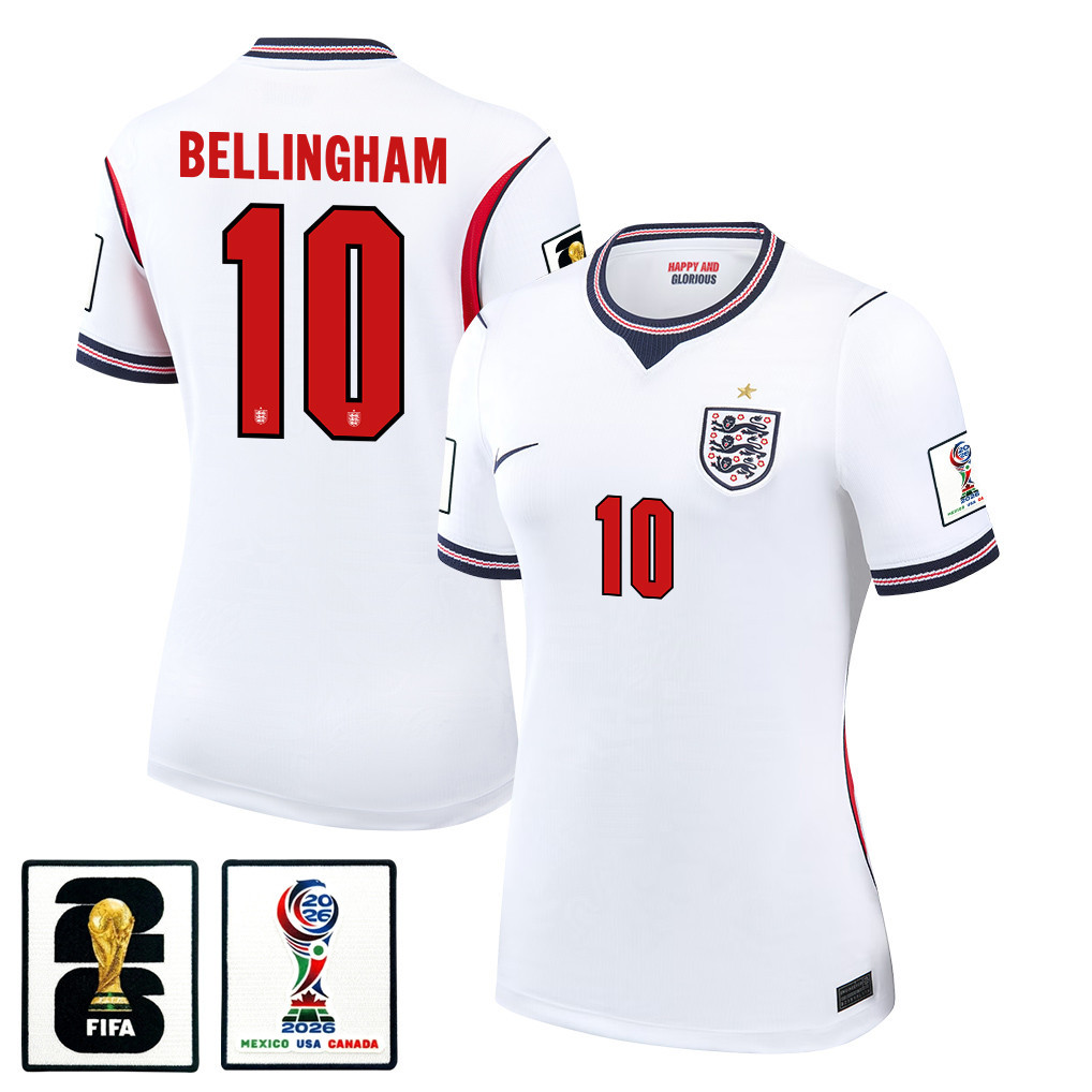 Jude Bellingham 10 Englische Frauen-Nationalmannschaft 2026 Heim Trikot – Weiß
