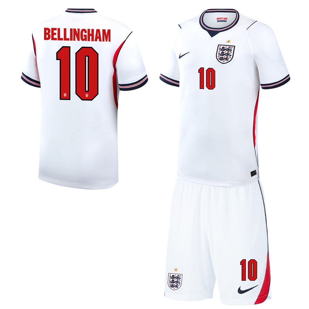 Jude Bellingham 10 Englische Nationalmannschaft 2026 Heim Herren Trikot- und Shorts-Set – Weiß