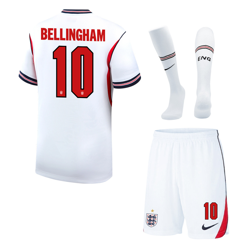 Jude Bellingham 10 Englische Nationalmannschaft 2026 Heim Herren-Kit-Set – Weiß