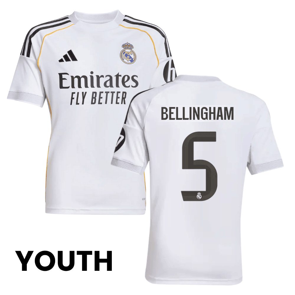 Jude Bellingham 5 Real Madrid 2025/26 Heim Jugend Trikot – Weiß