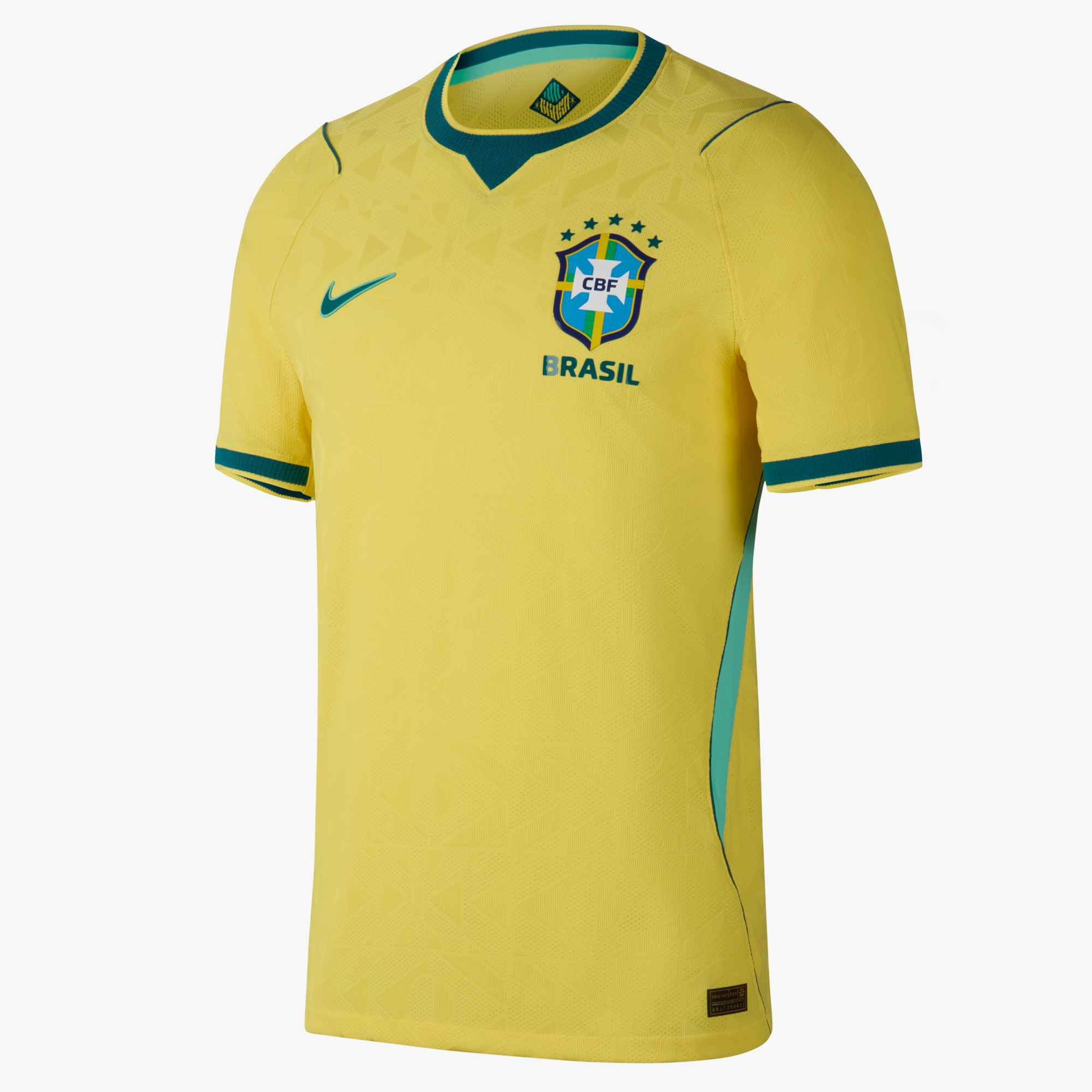 Nike Men's Brazil Neymar Jr. Match Authentic Home Jersey 2026 (Yellow/Teal)