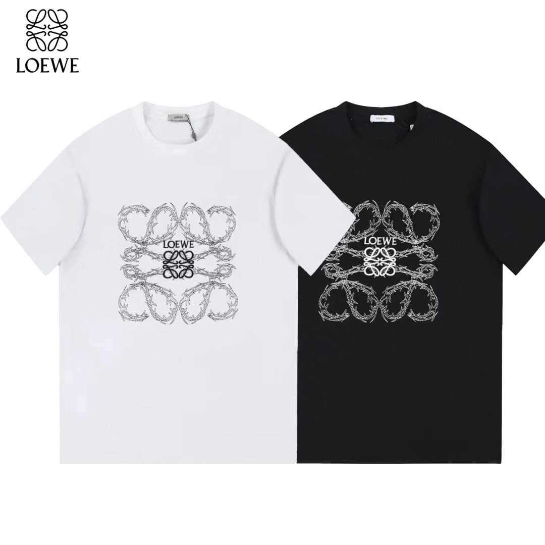 LOEWE 3D文字刺繍半袖Tシャツ