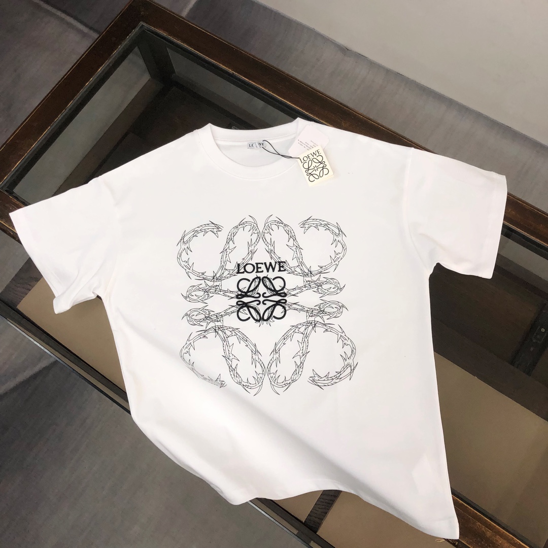 LOEWE 3D文字刺繍半袖Tシャツ